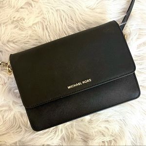 Michael Kors Black Leather Crossbody Bag